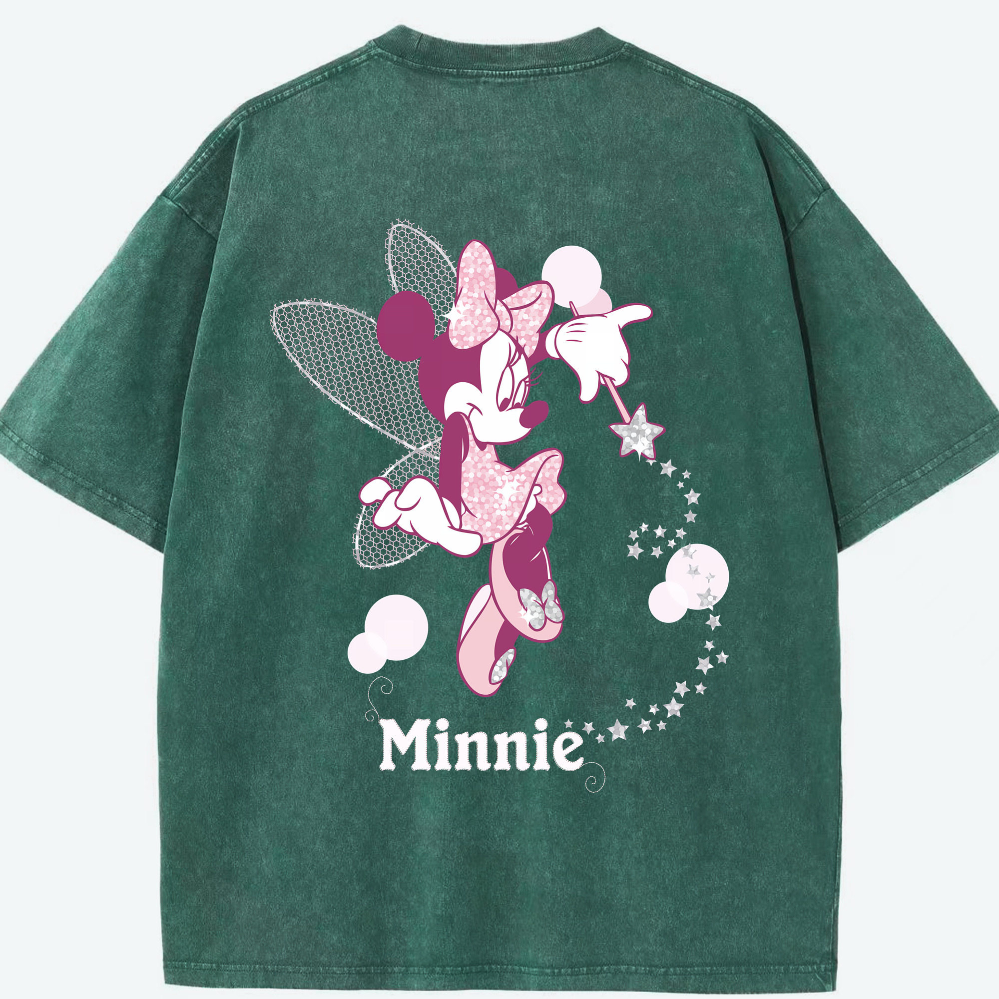 （画像用） ミッキーマウス Mickey Mouse 綿100% ヴィンテージ風 半袖Tシャツ（背面プリント）